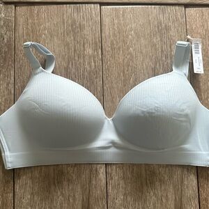 Soma Light Blue Ribbed Wireless bra, Size 36D, NWT